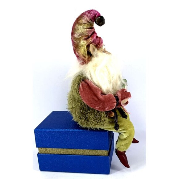 Katherines Collection Santa Elf Old World Shelf Sitter Green Pink 10" Vintage - Picture 5 of 6